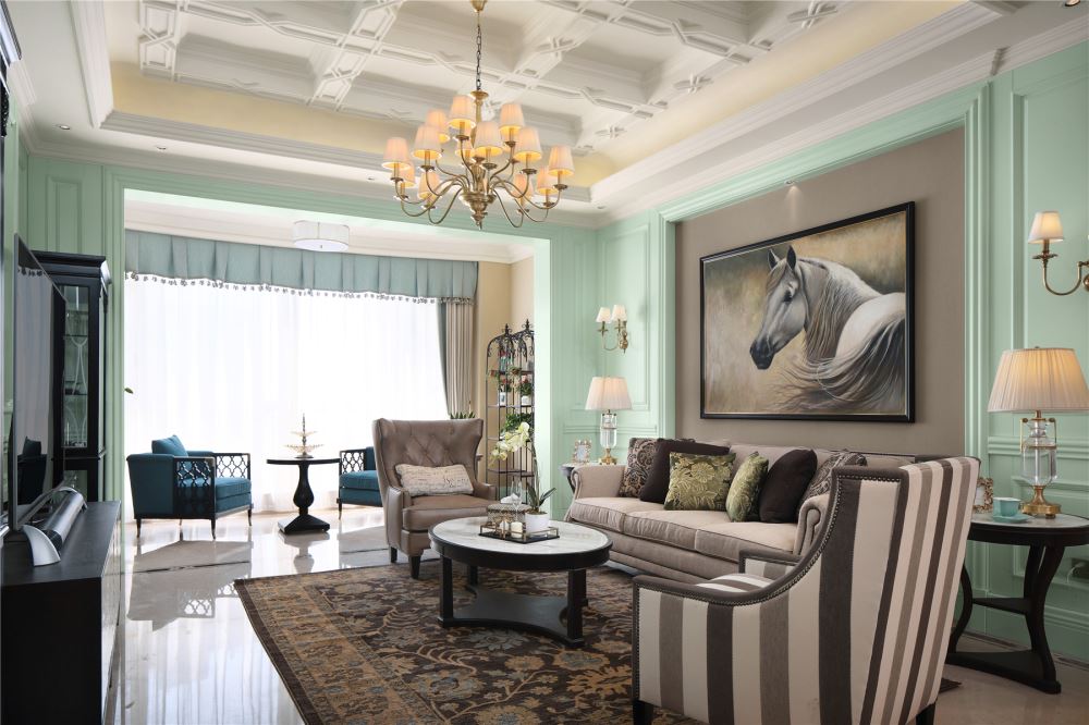 江門市萊茵華庭美式風格三居室裝修案例