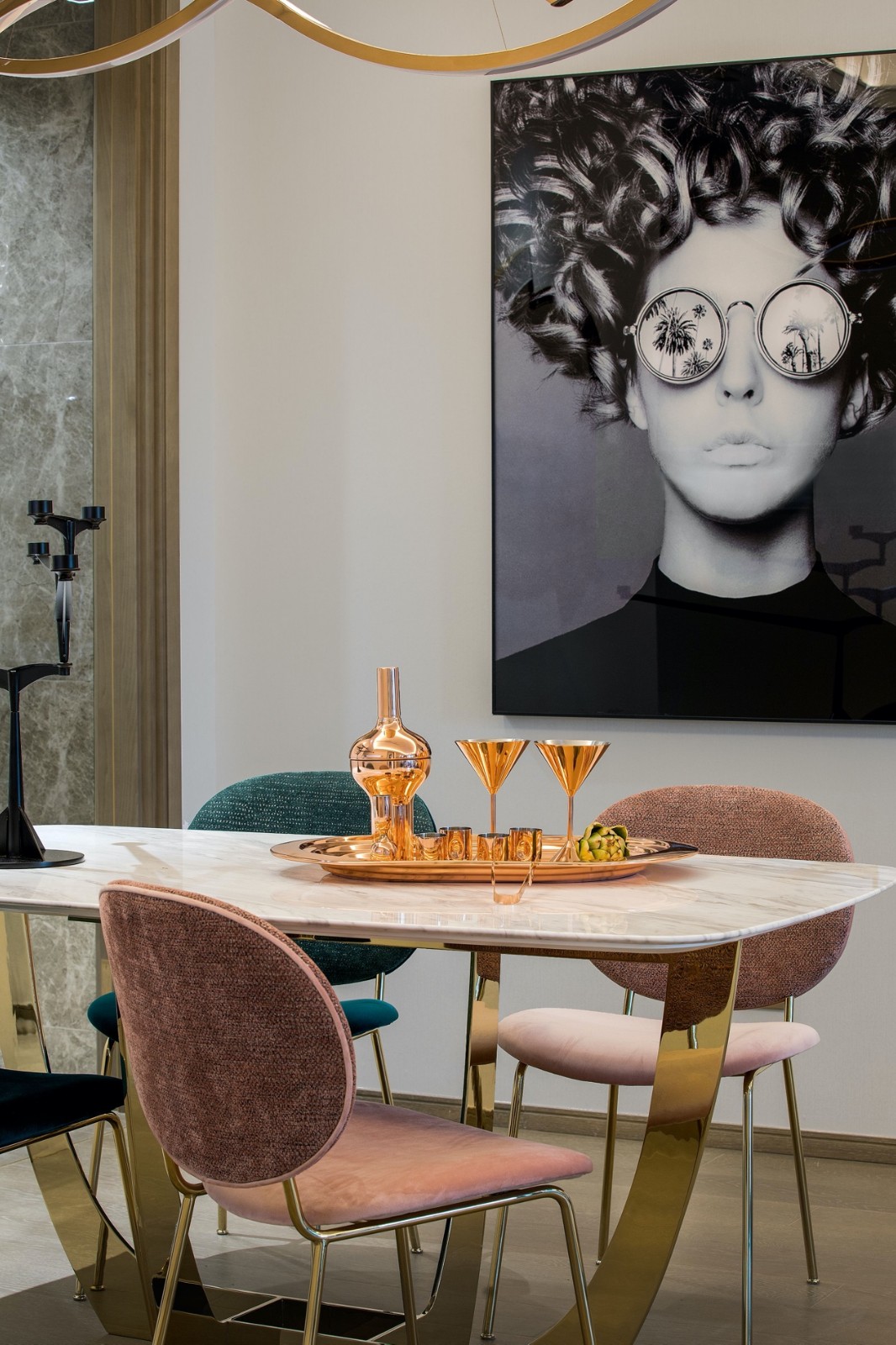 裝修案例現代輕奢風格室內裝修效果圖-餐廳 裝修案例現代輕奢風格室內裝修效果圖-餐廳