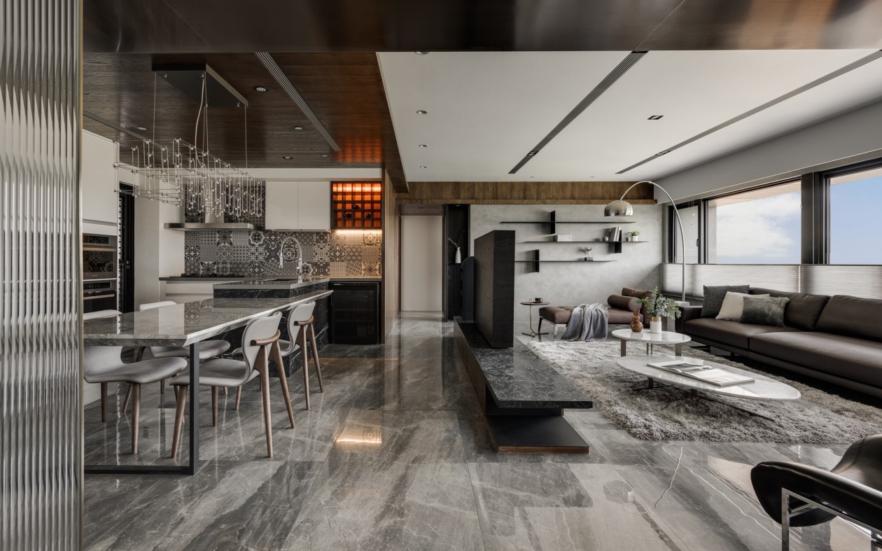 現代輕奢風格室內設計家裝案例-客餐廳 現代輕奢風格室內設計家裝案例-客餐廳