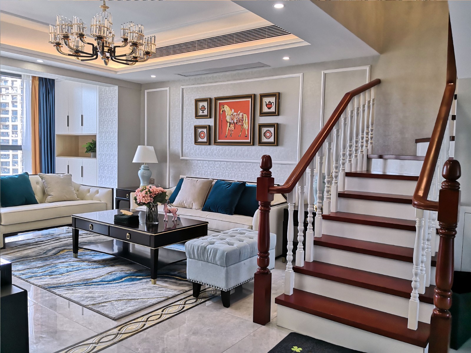 簡歐風格家裝設計室內裝修效果圖-客廳樓梯 簡歐風格家裝設計室內裝修效果圖-客廳樓梯