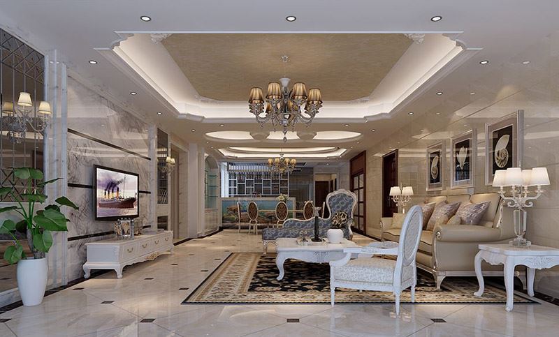 佛山市順德自在城歐式風格五居室裝修案例