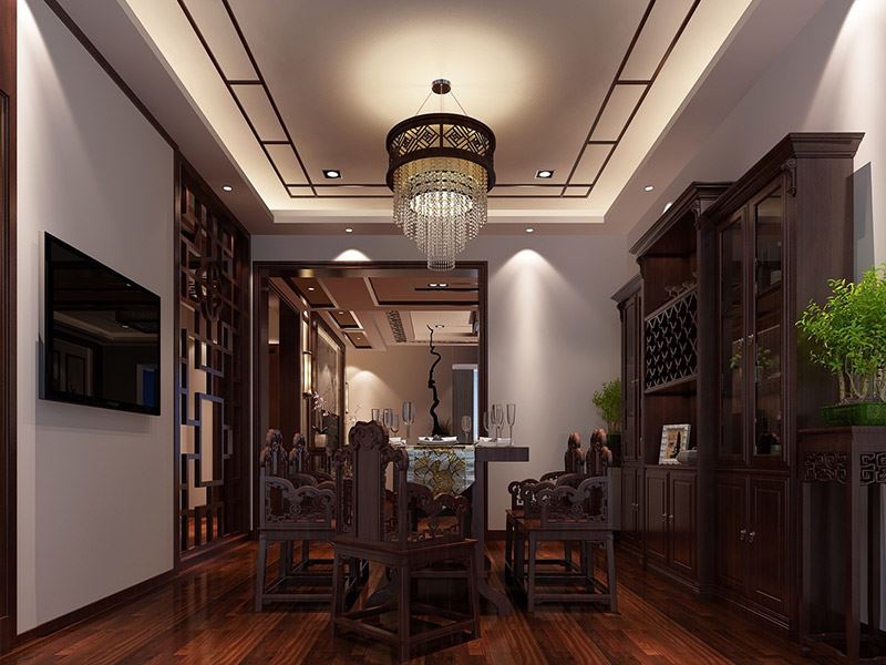 曲靖市陽光上城新古典風格四居室裝修案例