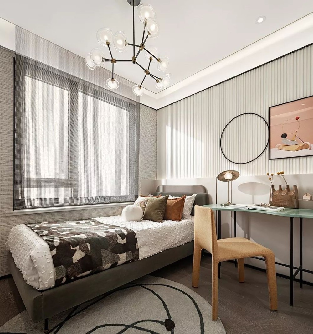 現代輕奢風格室內家裝案例效果圖-次臥 現代輕奢風格室內家裝案例效果圖-次臥