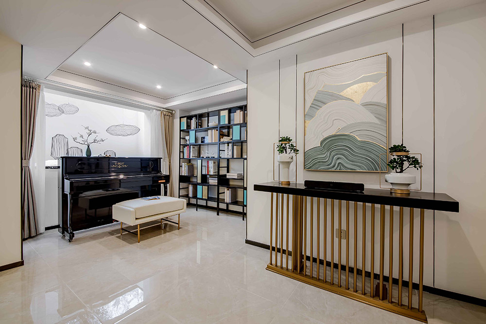 現代輕奢風格室內裝修效果圖-江山一品三居125平米-琴室 現代輕奢風格室內裝修效果圖-江山一品三居125平米-琴室