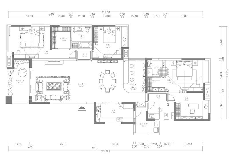 佛山裝修公司簡歐風格室內裝修效果圖-平面圖 佛山裝修公司簡歐風格室內裝修效果圖-平面圖