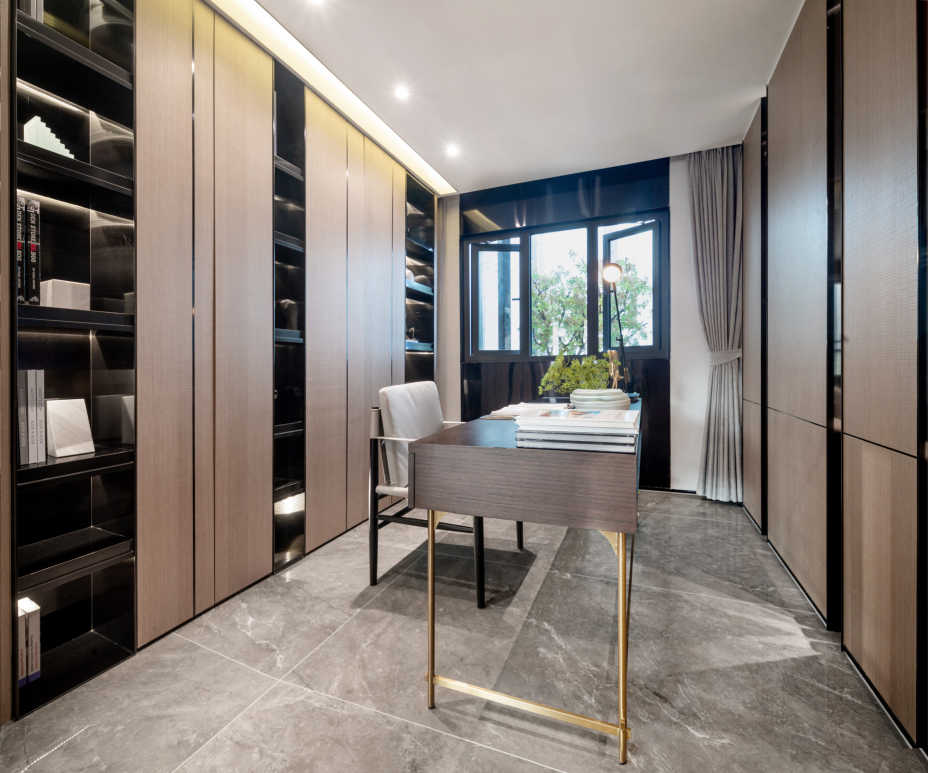 低調(diào)輕奢風(fēng)格室內(nèi)家裝案例效果圖-書(shū)房 低調(diào)輕奢風(fēng)格室內(nèi)家裝案例效果圖-書(shū)房