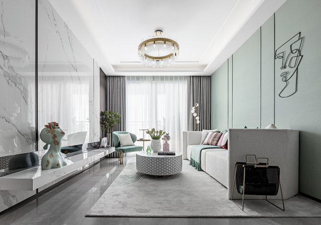 簡歐輕奢風(fēng)格室內(nèi)設(shè)計(jì)家裝案例-客廳 簡歐輕奢風(fēng)格室內(nèi)設(shè)計(jì)家裝案例-客廳