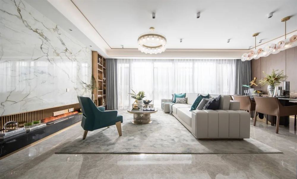 佛山市金茂碧桂園正榮府輕奢風格四居室裝修案例