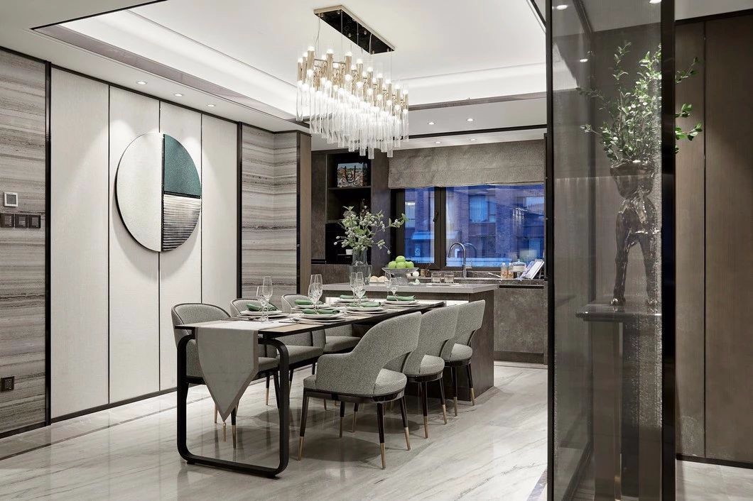 裝修案例現代輕奢風格室內裝修效果圖-餐廳 裝修案例現代輕奢風格室內裝修效果圖-餐廳