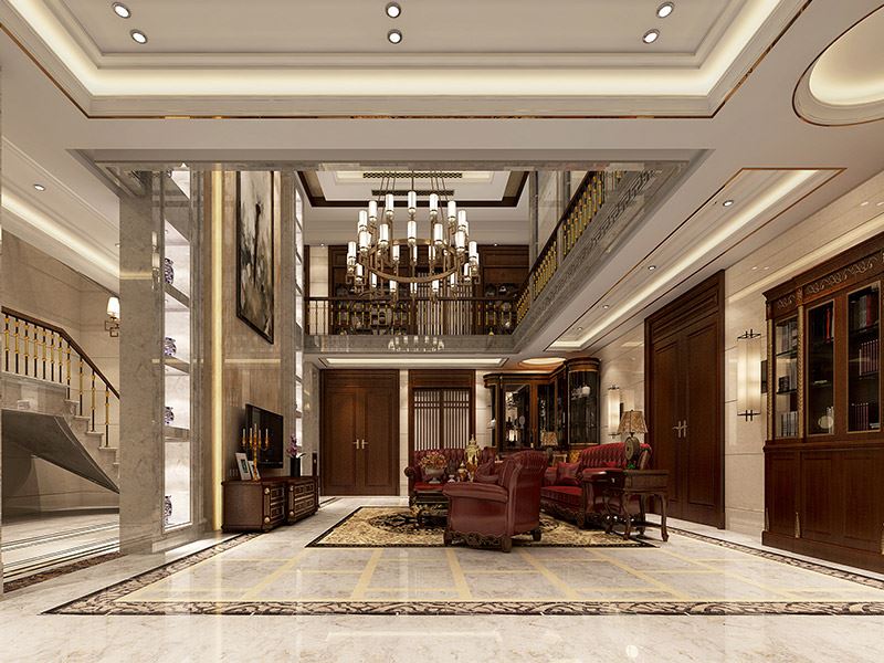 常州市玉蘭廣場春曉苑新中式風格別墅裝修案例