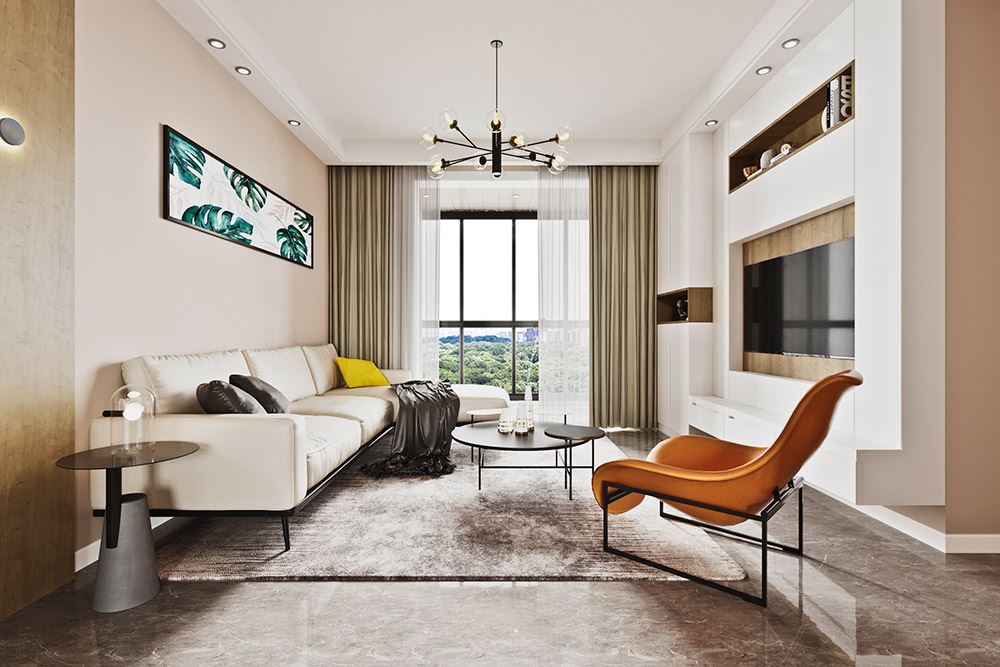 臺州市鉑金家園北歐風格二居室裝修案例