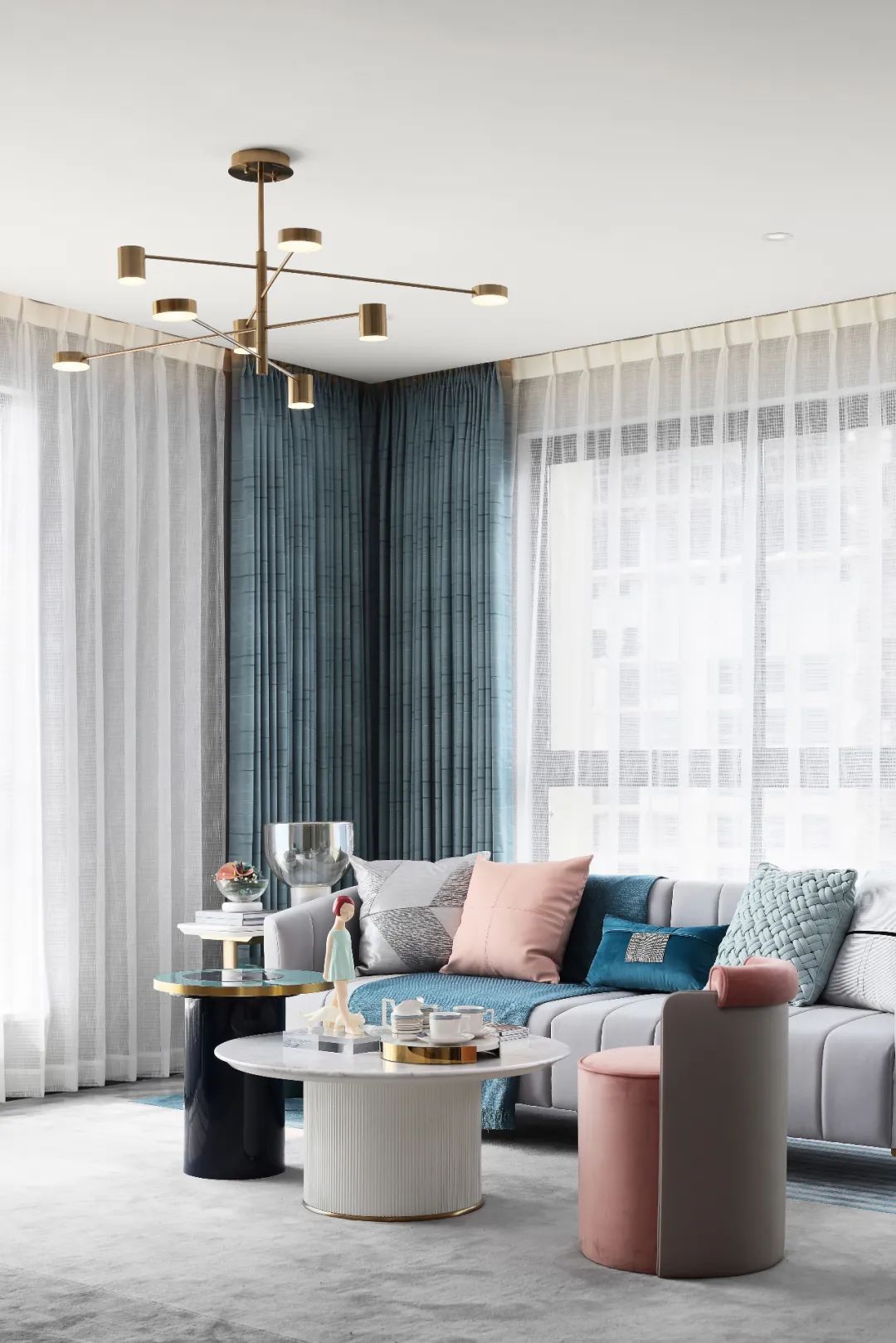 現代輕奢風格室內設計家裝案例-客餐 現代輕奢風格室內設計家裝案例-客餐