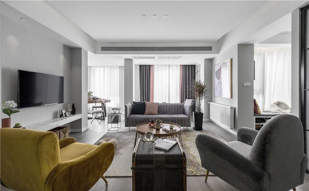 廣州市品實云湖花城輕奢風格三居室裝修案例