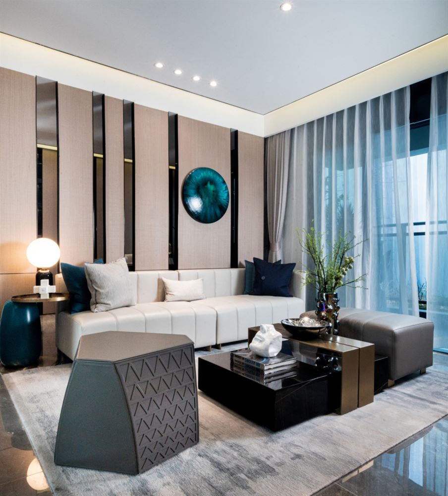 江門市陽光新城輕奢風格三居室裝修案例