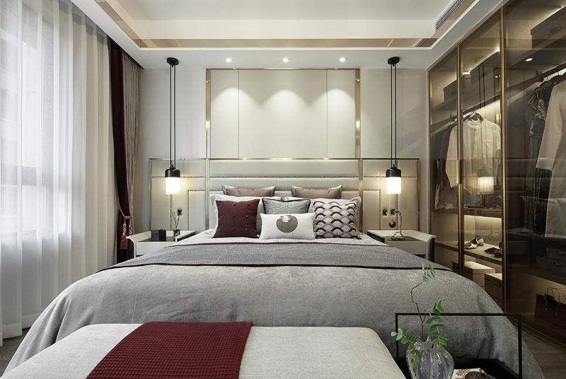 現代新中式風格室內設計家裝案例-主臥 現代新中式風格室內設計家裝案例-主臥