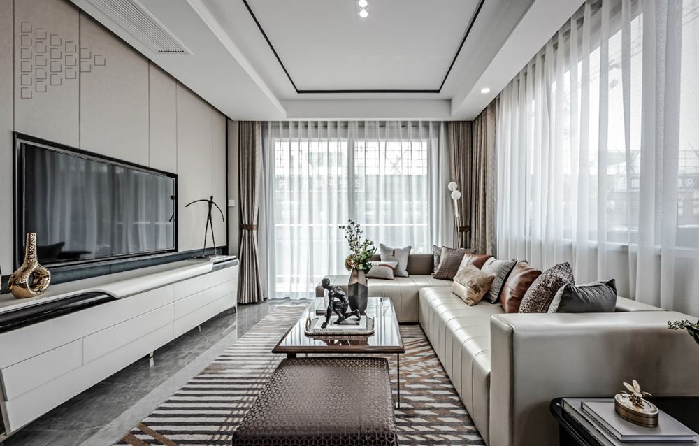 佛山市龍光&middot;玖悅灣輕奢風格四居室裝修案例