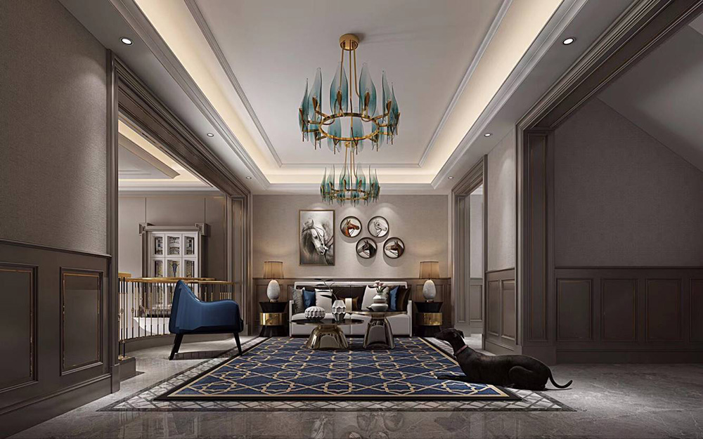 簡歐輕奢風格別墅裝修設計效果圖-依云水岸別墅366平米-別墅裝修設計起居室 簡歐輕奢風格別墅裝修設計效果圖-依云水岸別墅366平米-別墅裝修設計起居室