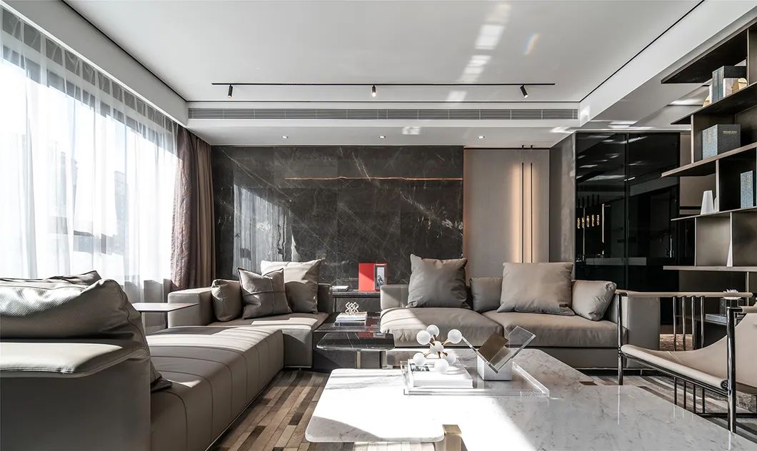 現代輕奢風格別墅室內設計家裝案例-客廳 現代輕奢風格別墅室內設計家裝案例-客廳