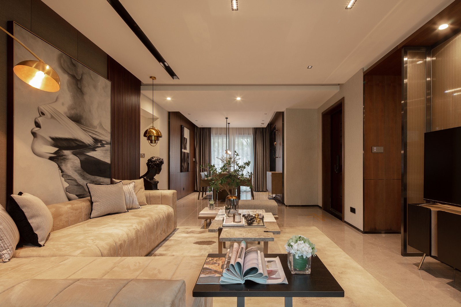 輕奢風格家裝設計室內裝修效果圖-客廳 輕奢風格家裝設計室內裝修效果圖-客廳