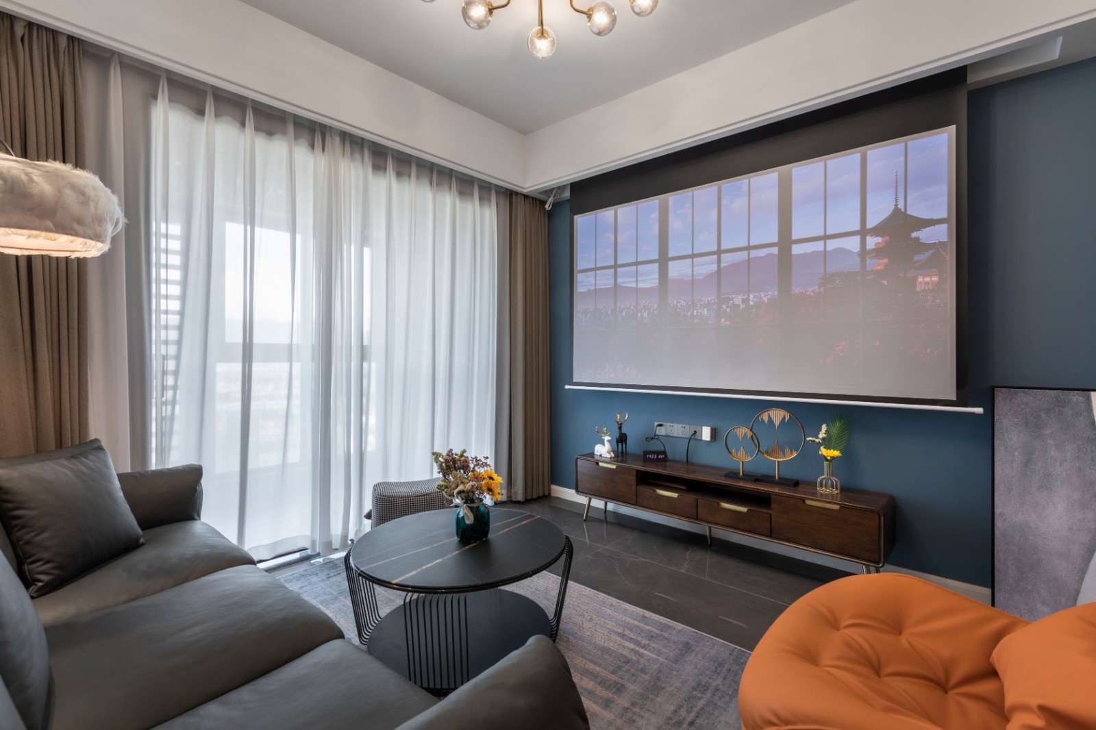 現(xiàn)代輕奢風格靜謐灰室內(nèi)家裝設計-客廳