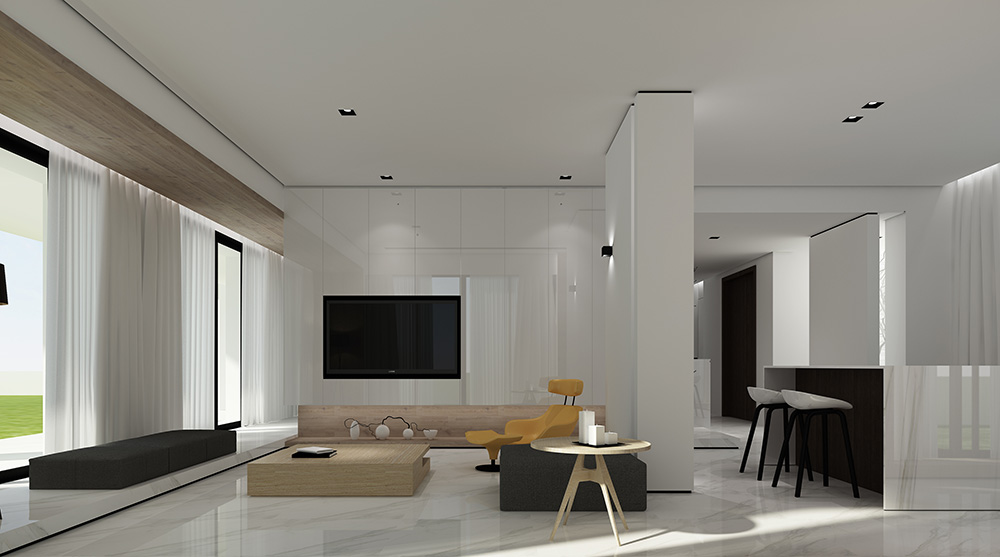 現代極簡風格別墅裝修設計效果圖-迎江"逸"墅·碧桂園-別墅裝修設計一樓客廳 現代極簡風格別墅裝修設計效果圖-迎江"逸"墅·碧桂園-別墅裝修設計一樓客廳