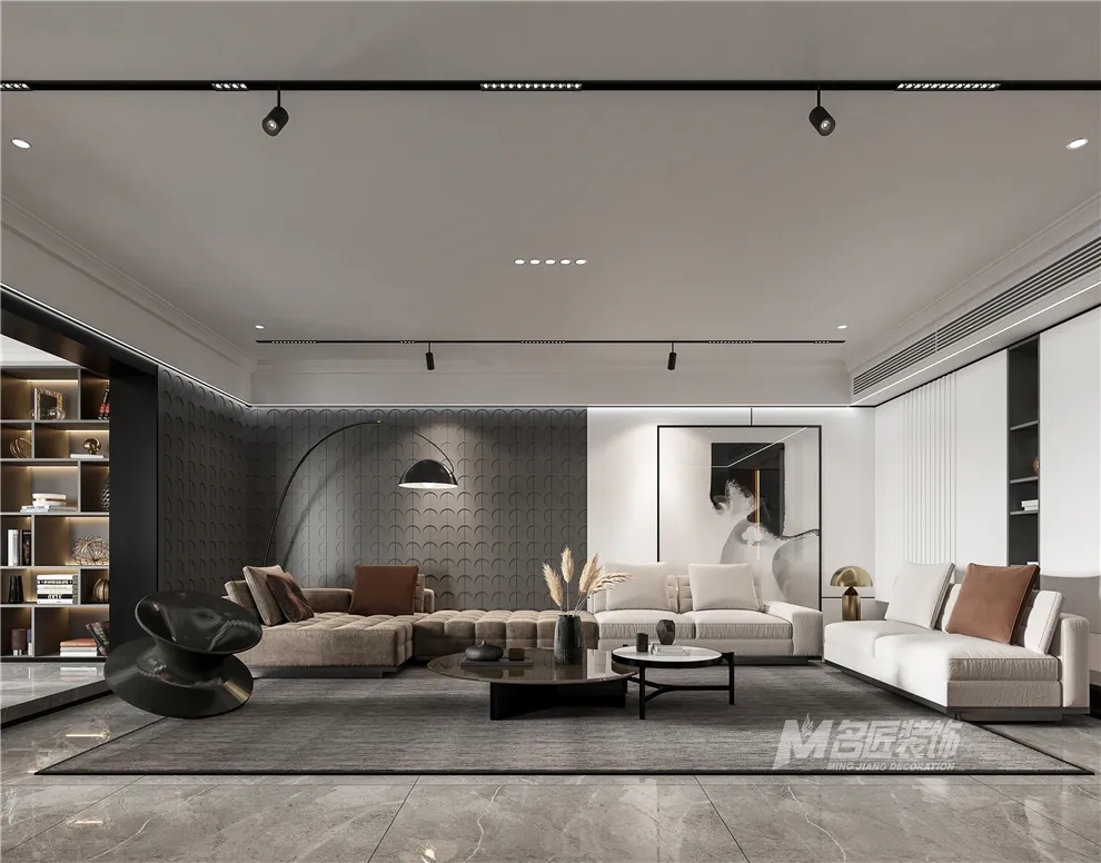 裝修公司黑白灰輕奢經典風格-客廳 裝修公司黑白灰輕奢經典風格-客廳