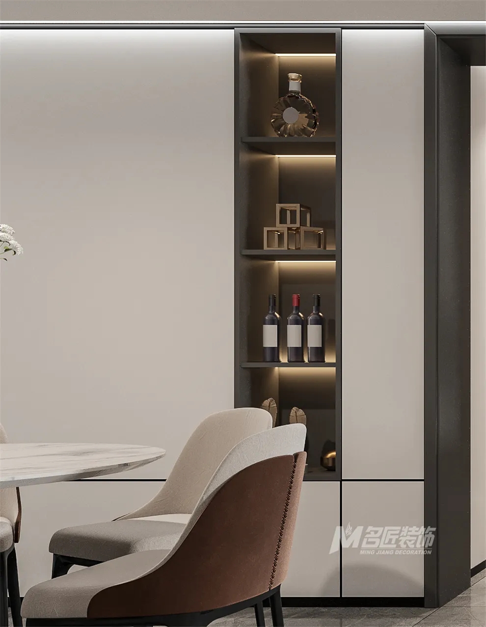 裝修公司黑白灰輕奢經典風格-餐邊柜 裝修公司黑白灰輕奢經典風格-餐邊柜