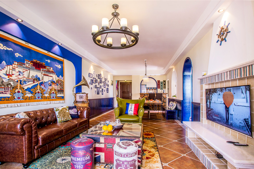 惠州市五礦哈施塔特別墅地中海風格二居室裝修案例