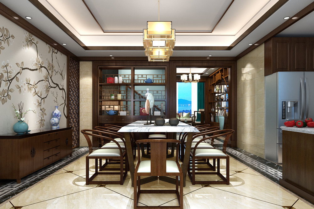 惠州市德威朗琴灣新中式風(fēng)格別墅裝修案例