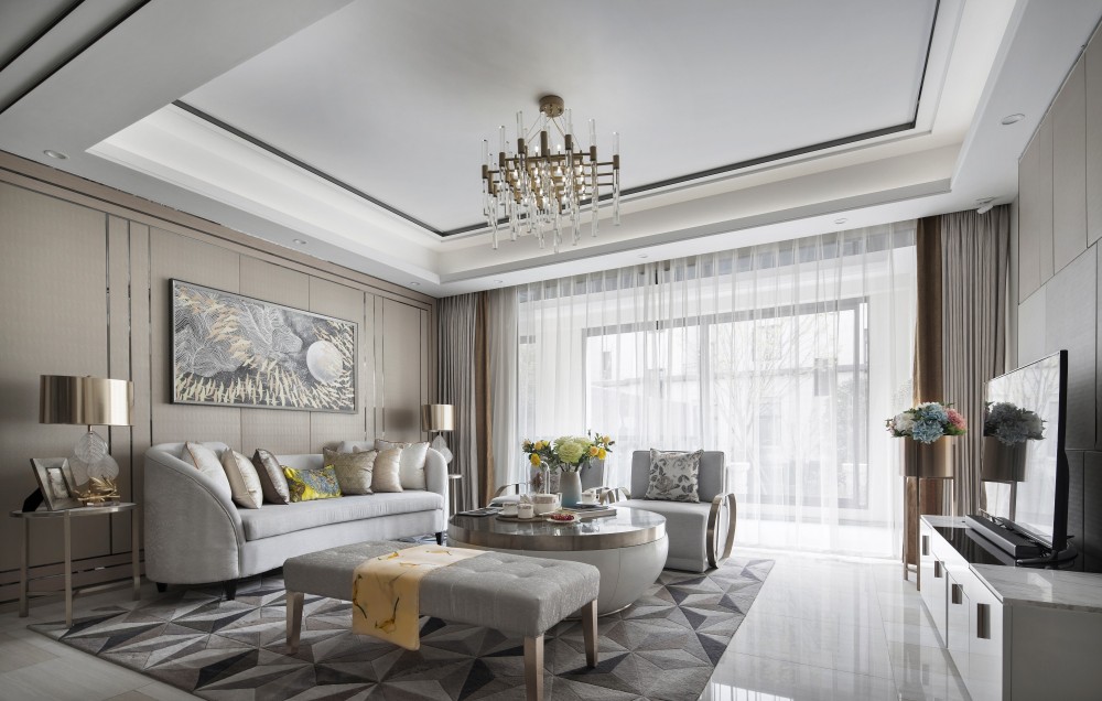 廣州市雅居樂錦城花漾集輕奢風格四居室裝修案例