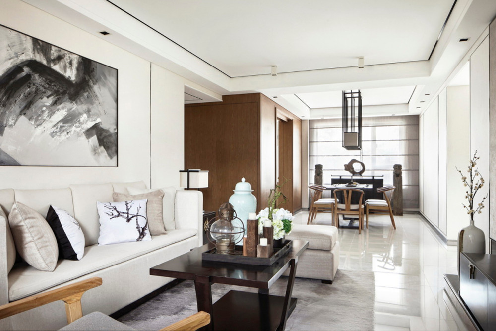 廣州市僑鑫&middot;保利&middot;匯景臺新中式風(fēng)格三居室裝修案例