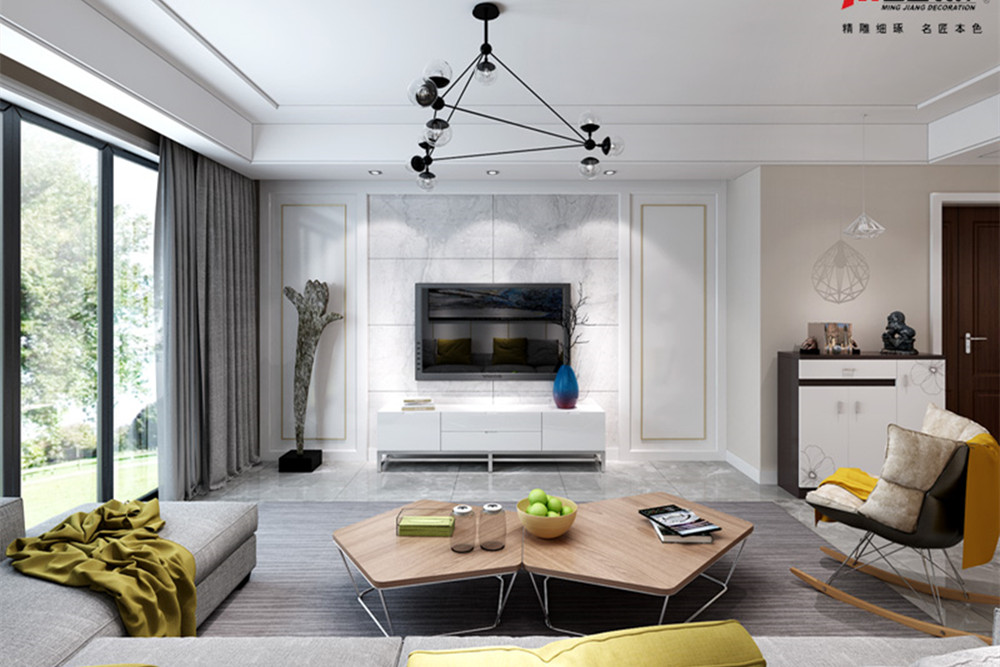 合肥市合肥唐寧府現(xiàn)代簡約風格三居室裝修案例