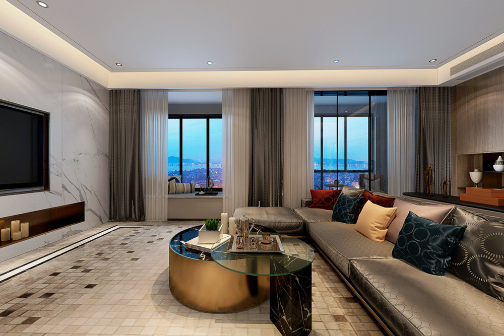 嘉興市海樾風華現代簡約風格三居室裝修案例