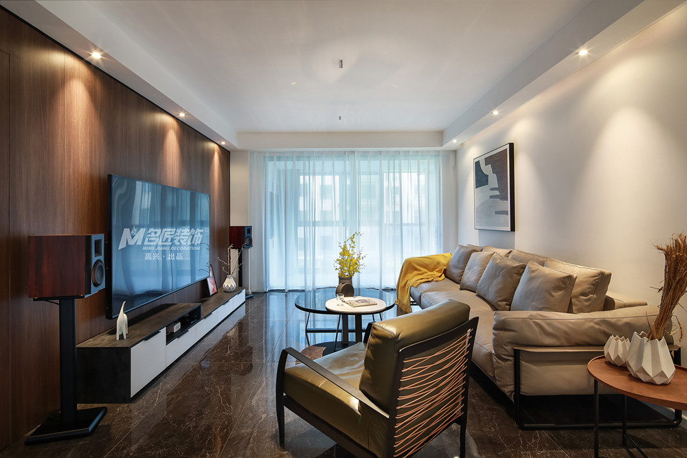 嘉興市嘉興東方巴黎城輕奢風格四居室裝修案例