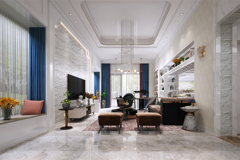 中山市順景狀元居新中式風格別墅裝修案例