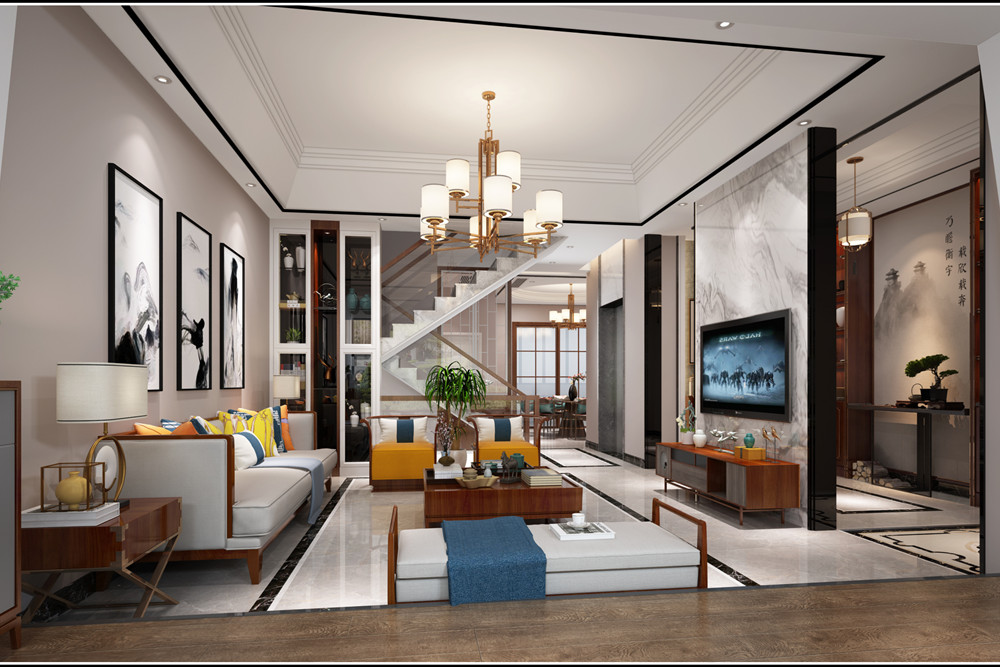 中山市樂陶居新中式風(fēng)格別墅裝修案例
