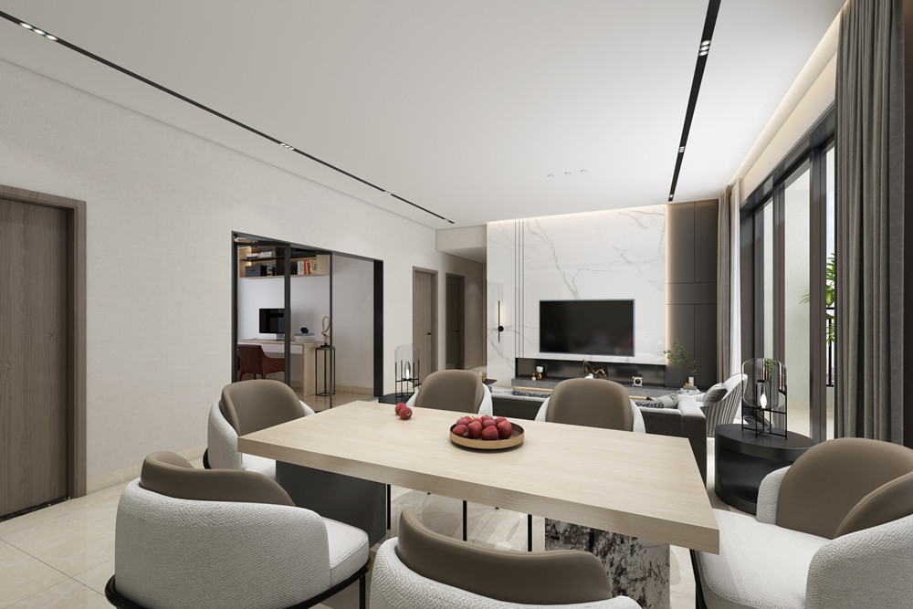 中山市富元利和豪庭現代簡約風格三居室裝修案例