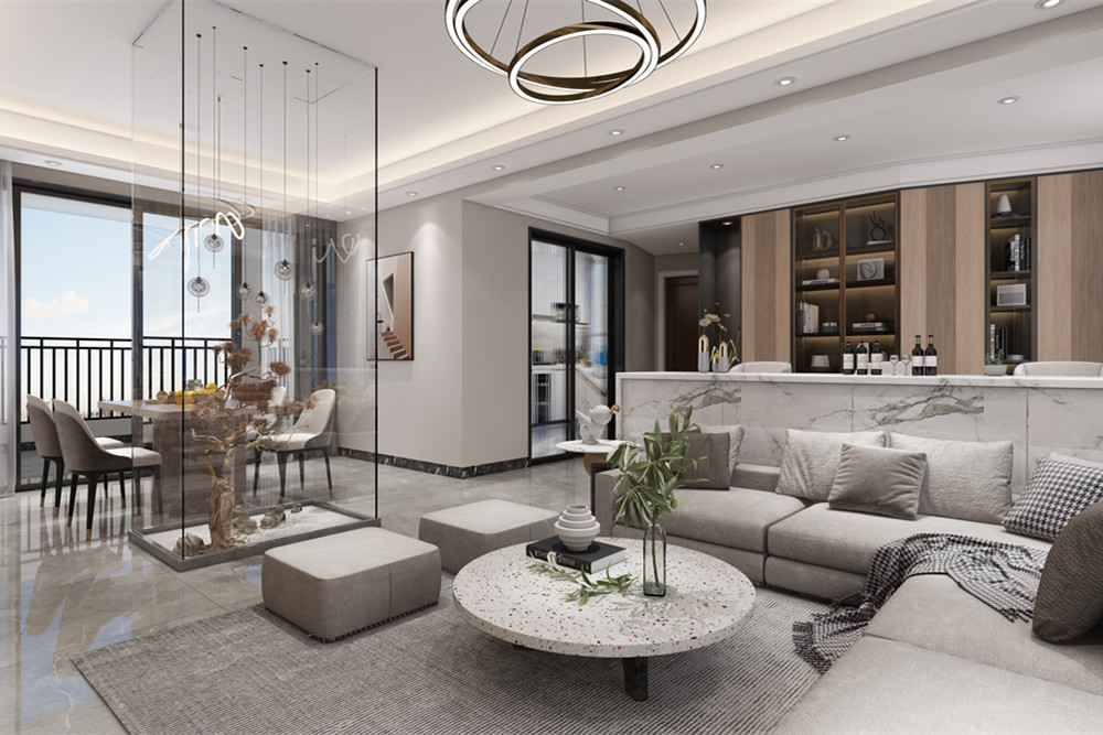 中山市南灣豪庭現代簡約風格三居室裝修案例