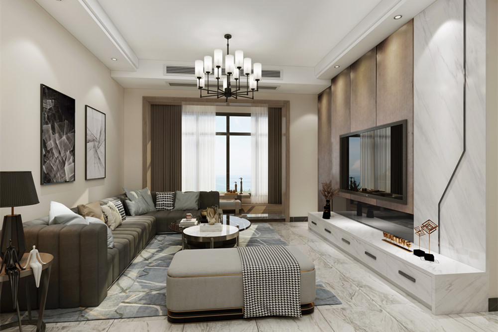 梧州市翠微山莊輕奢風(fēng)格三居室裝修案例