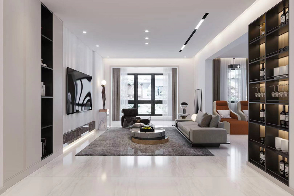 連云港市玻璃制品廠宿舍現代簡約風格三居室裝修案例