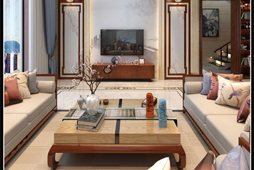 玉林市中宜尚品新中式風格別墅裝修案例