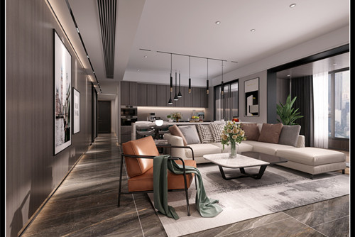 玉林市金泰雅苑輕奢風格三居室裝修案例