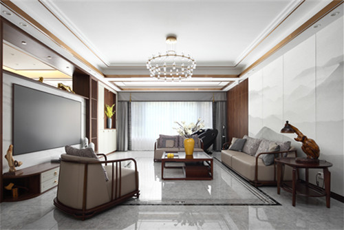 德陽市畜牧局家屬區(qū)新中式風格三居室裝修案例