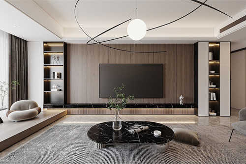 德陽市氮肥廠家屬區(qū)輕奢風(fēng)格三居室裝修案例