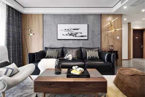 紹興市曹江臻苑現代簡約風格三居室裝修案例