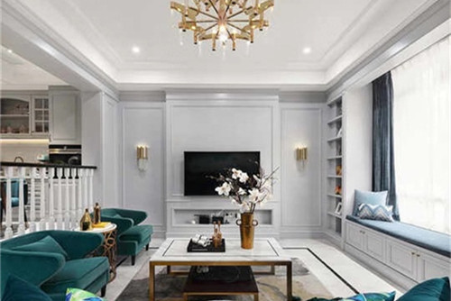 自貢市柏楊小區美式風格別墅裝修案例