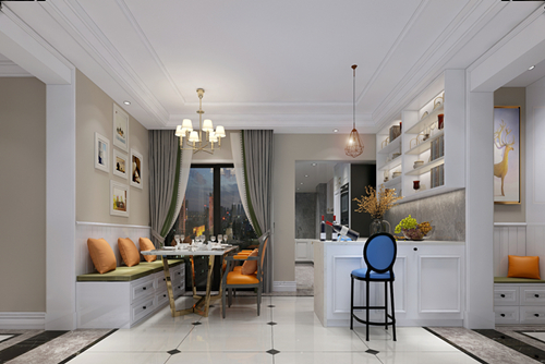 百色市大都匯歐式風格三居室裝修案例