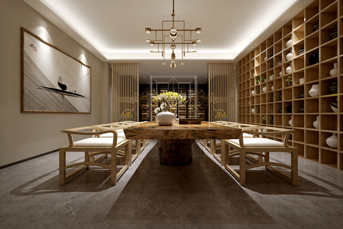 百色市華銀鋁德保生活區如意園新中式風格別墅裝修案例