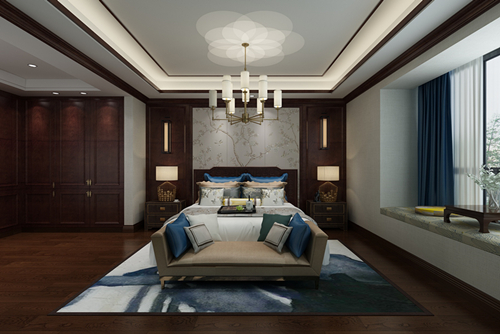 百色市華銀鋁德保生活區如意園新中式風格四居室裝修案例