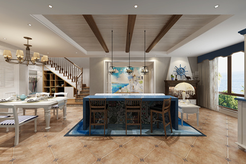 泉州市泉北中央城地中海風(fēng)格復(fù)式裝修案例